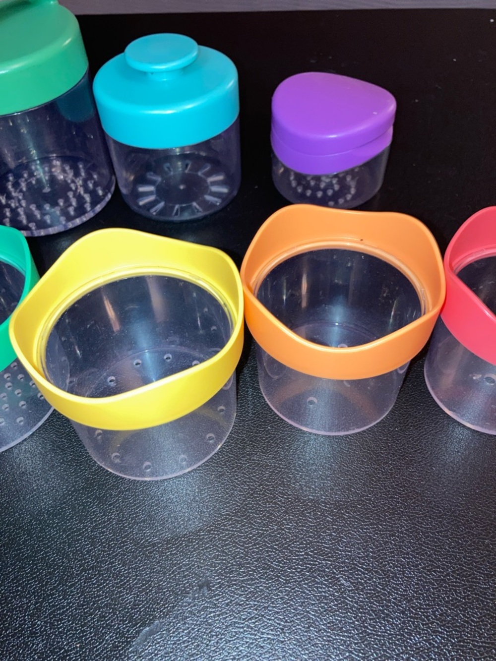 Lovevery Little Grips Canister Nesting Container Set Colorful Stackable Plastic - Picture 3 of 12